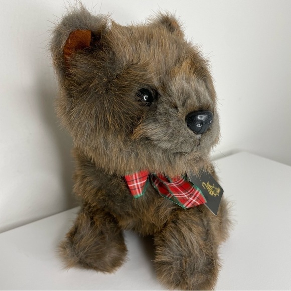 NWT 1992 Vintage 24K Special Effects Polar Puff dog terrier stuffed animal plaid - Picture 2 of 13